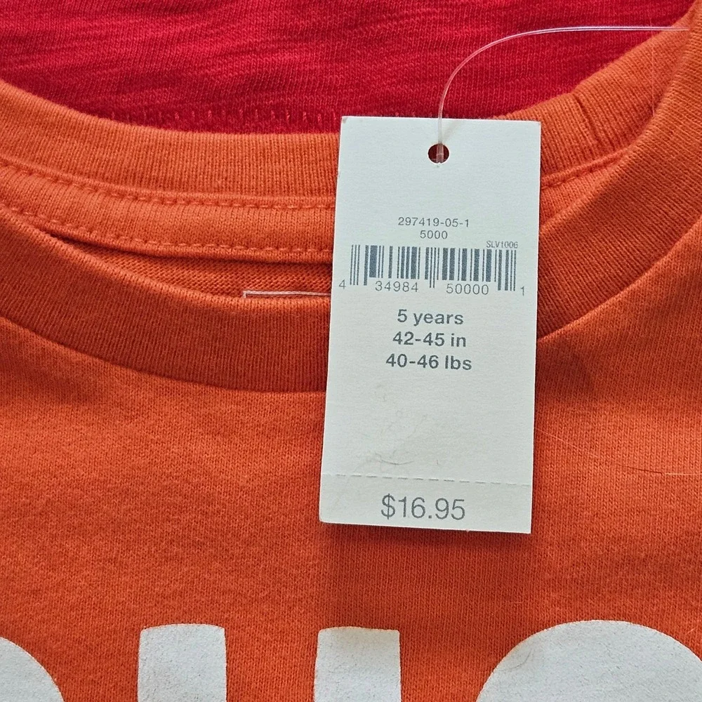 Gap Dinosaur Shirt and Pants Set Kids 5 Red Orange Blue NEW Camo Sequin T-Rex